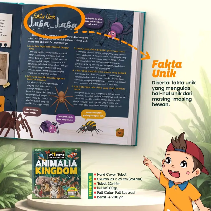 Buku Ensiklopedia Hewan My First Encyclopedia: Animalia Kingdom Ziyad Books - Full Color Gambar untuk Anak-anak 2