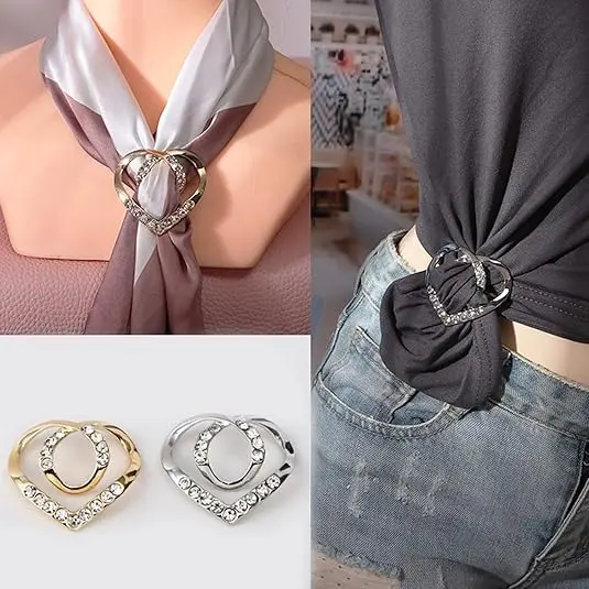 Móc Khăn Lụa, Phiên Bản Sử Dụng Kép Cao Cấp, 4 Cái, Thiết Kế Trái Tim, Thời Trang Đơn Giản, Móc Góc Đa Năng, Thế Hệ Mới