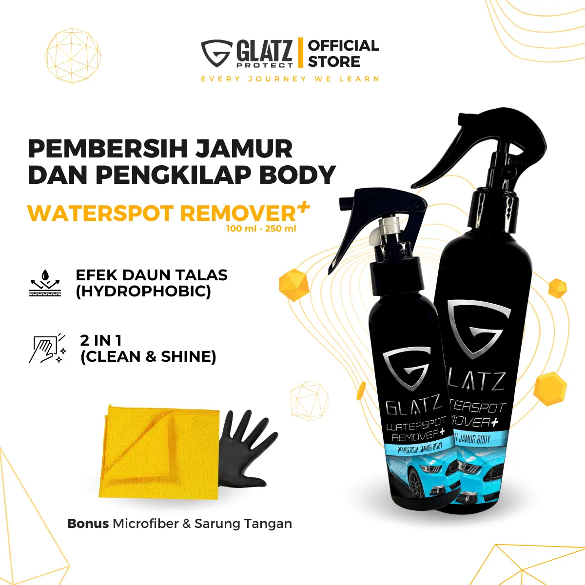 PENGHILANG JAMUR BODY MOBIL MOTOR/KERAK AIR EMBLEM MESIN SELA PINTU MOBIL EFEK HYDROPHOBIC WATER SPOT REMOVER GLATZ