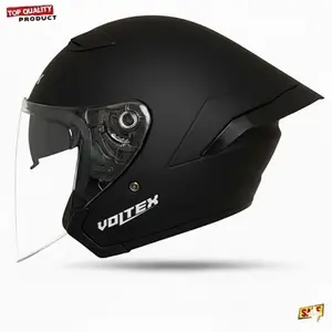 Helm Half Face MLA VOLTEX Black Dof Double Visor | Helm Premium Paket Ganteng SNI