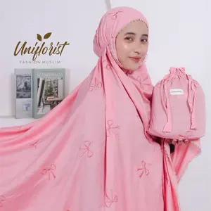 Uniflorist | Mukena Coquette Dewasa 2 in 1 | Rayon Bordir Jumbo  |  Renda Zipper