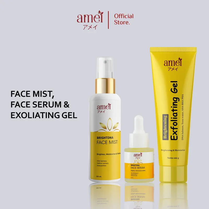 Amei Paket Exfoliating Dna Salmon Memudarkan Flek Hitam Di Wajah Pemutih Wajah Cerah Glowing Dan Segar 4