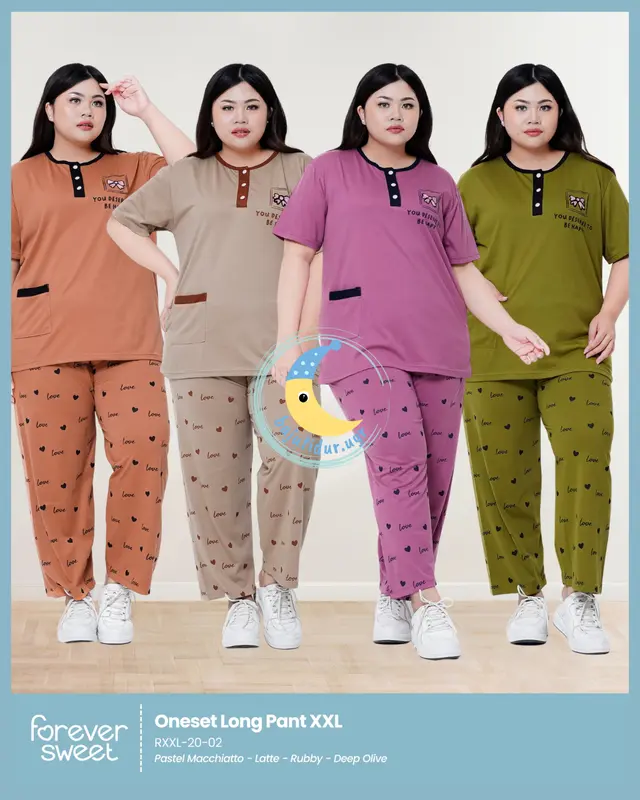 Piyama Baju Tidur Babydoll Wanita Dewasa Jumbo XXL Ld120 Forever Sweet Concept Baju Busui Kancing 1