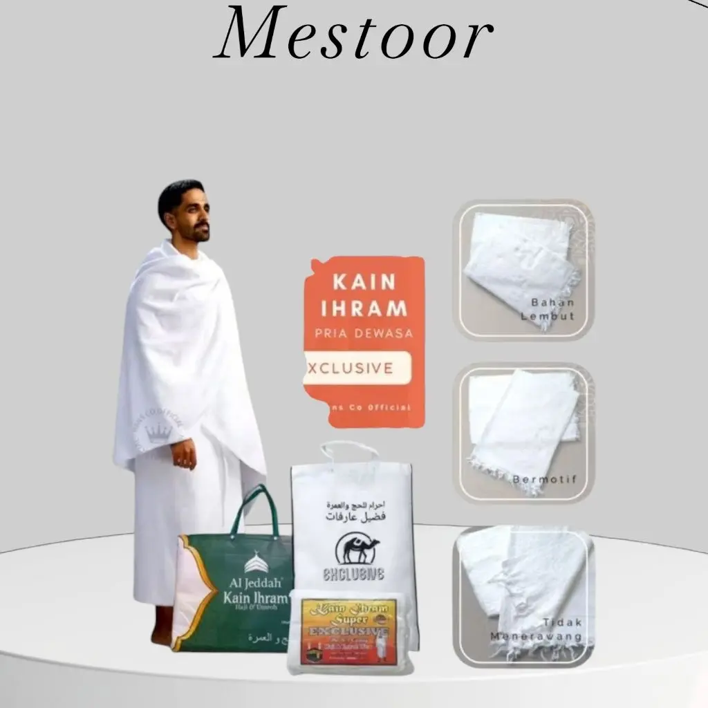 KAIN IHROM AL-JEDAH MICROFIBER PREMIUM STANDAR DAN JUMBO PERLENGKAPAN HAJI DAN UMROH PERIA