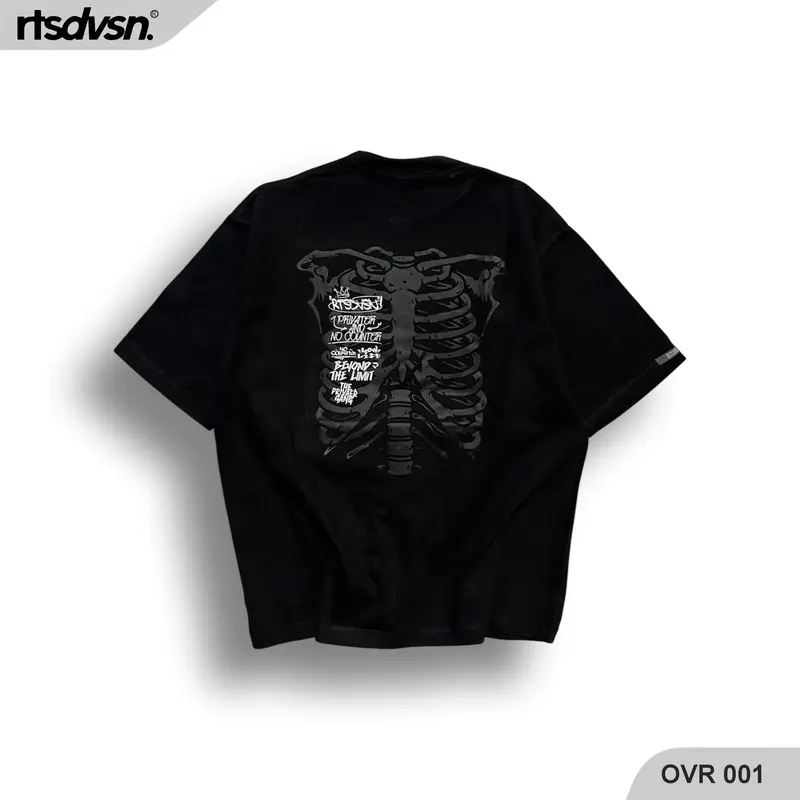 BAJU RTS OVERSIZE 001 MOTIF BONE SKULL | BAJU CEWEK/COWOK | BAJU OVERSIZE KEREN 2