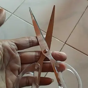 Gunting Stainless Estetik Transparan Gunting Kertas Multipurpose Scissors Scrapbook ATK3015