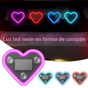 Luz LED Solar para Ventana de Coche en Forma de Triángulo, Carga USB, No Requiere Cableado, Diseño de Corazón Multicolor, Decoración de Interiores de Coche, Decoración para Oficina en Casa