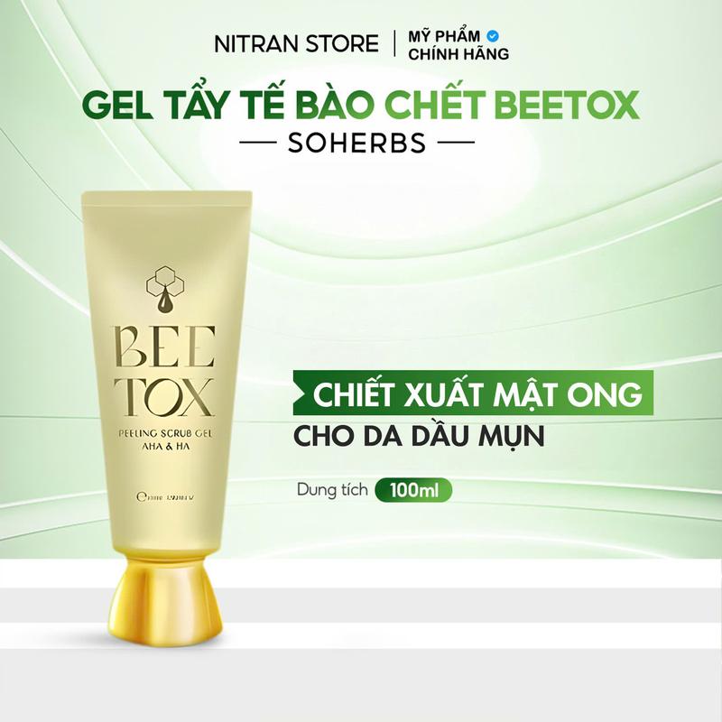Gel Tẩy Tế Bào Chết Da Mặt Dịu Nhẹ - Bee Tox Feeling Scrub Gel 100ml Phù Hợp Tất Cả Các Loại Da Skincare Nữ Women Mật Ong Trà Chăm Da Đón Tết