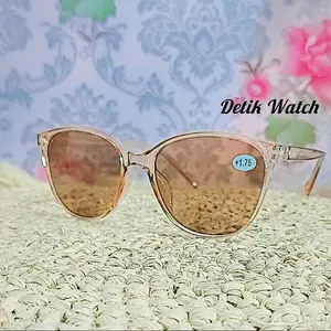 Kacamata Baca Double Lensa Coklat Kacamata Baca Dan Jalan wanita +1.00 sd +4.00 TL438D-R Free Box Dan Lap