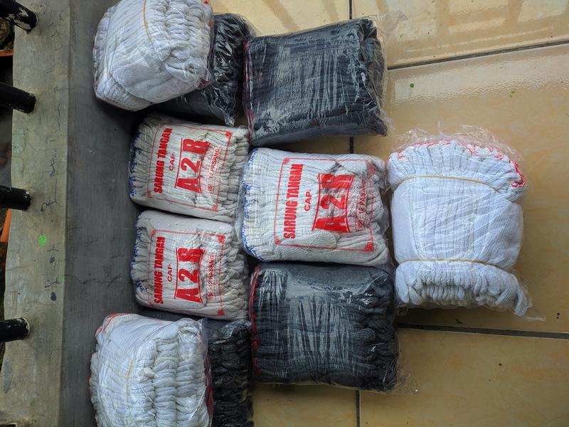 BACA DESKRIPSI!! Sarung Tangan Proyek Kain Safety Tebal Hitam untuk Kerja Kebun Promo Murah Paket Hemat 4