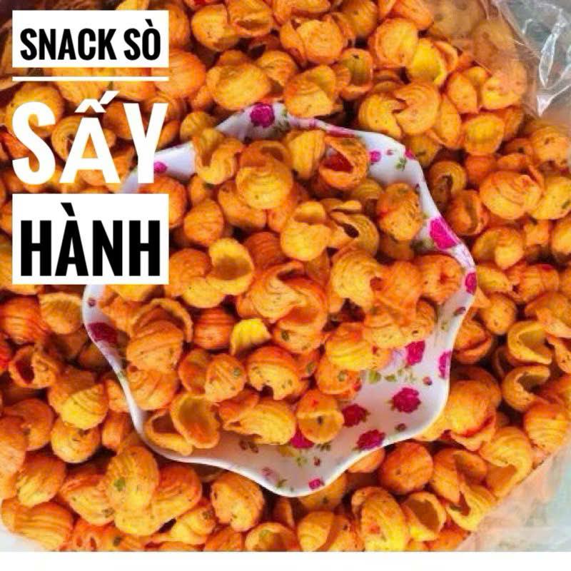 500G snack sò hành, bim bim sò hành giòn cay, bánh sò hành tuổi thơ.