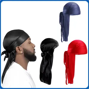 Durag Durag Ikat Kepala Hip Hop Ekor Panjang Sutra Breathable Unisex Pirate Hat Ready Stock COD