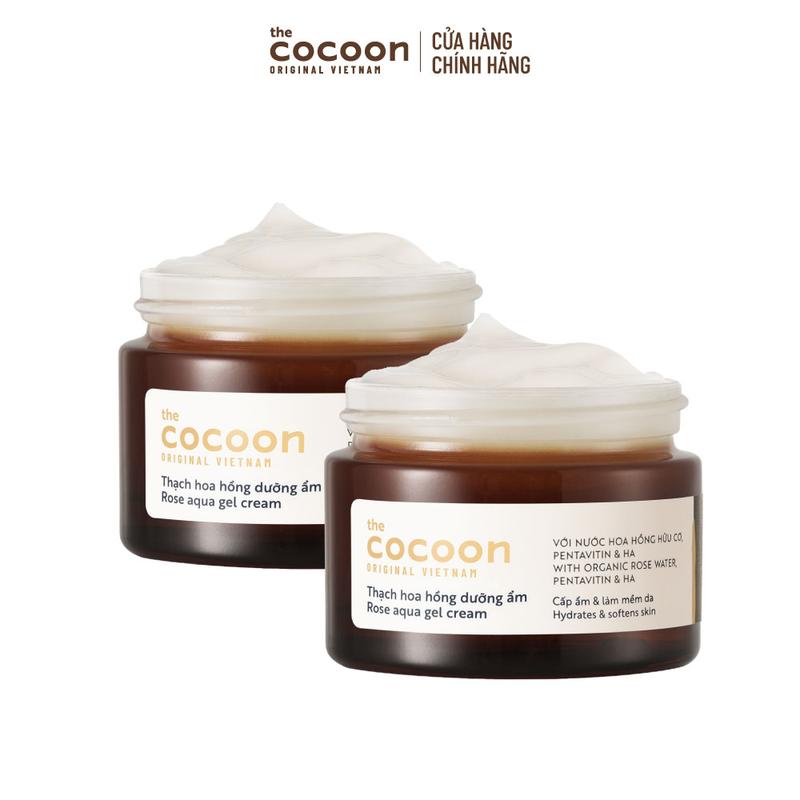  COMBO 2 Thạch hoa hồng dưỡng ẩm  kem dưỡng ẩm  Cocoon cấp ẩm & nuôi dưỡng 30ml 