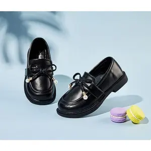 Sepatu anak perempuan model selop pita simpul cantik / Sepatu loafer anak hak sedang / Sepatu docmart anak perempuan terbaru / Sepatu anak cewek terbaru Fashion