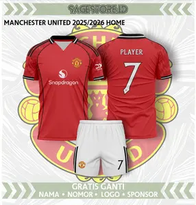Baju Jersey Bola Man Utd 25/26 HOME Atasan Setelan DryFit Blue FullPrint SSBW19 Sport Custom Jersey Premium Quality Dry-fit Nyaman Tahan Lama Printing Jahitan Berkualitas Tinggi Performa Maksimal