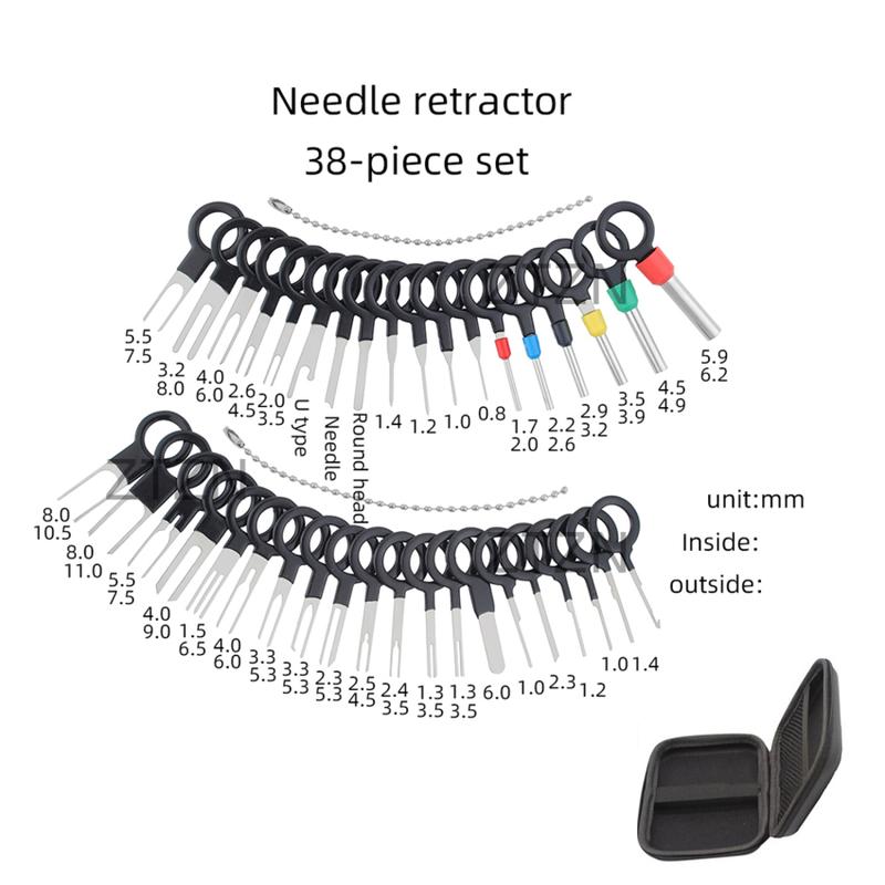 Product Introduction of 41PCS/38PCS Waterproof Bag Terminal Removal Kit Stylus Wiring Crimp Connector Pin Extractor Puller Terminal Repair Tools 47