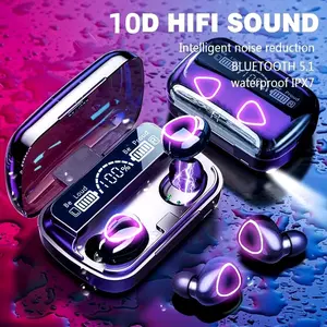 Headset Bluetooth M10 TWS Wireless Earphone Earbuds HIFI Stereo 9D With 3500 mAh Powerbank