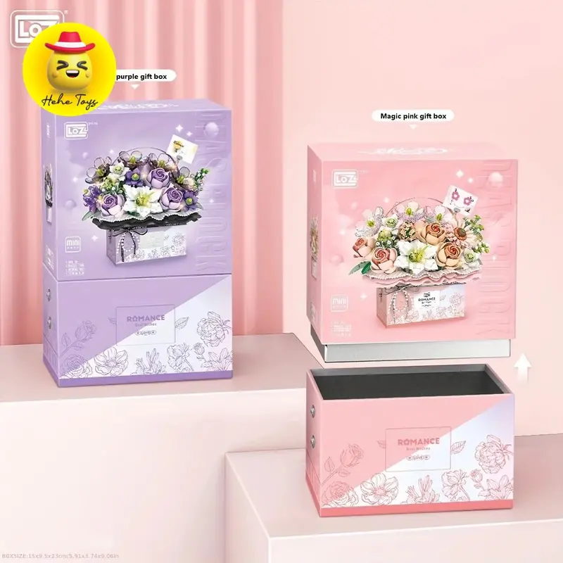￼Loz 1951 - 1952 Flowers gift box bricks building blocks mainan edukasi murah bongkar pasang 1