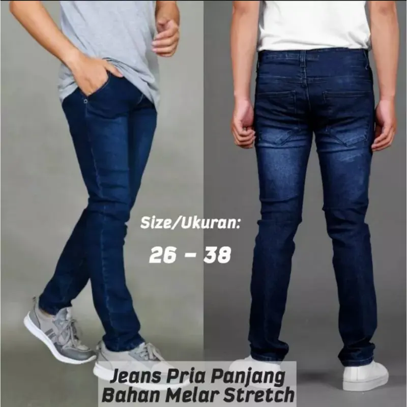 Celana Jeans sobek robek Ripped Abu pria model Slim fit premium 4