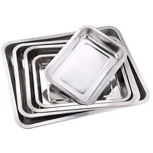 PROMO Nampan set/ 1 set ukuran 27-32-36-40,isi 4 pcs/ nampan stainless/nampan segi/ nampan segi empa