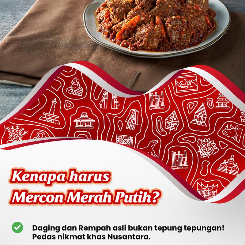MERCON MERAH PUTIH - 1 PACK OSENG DAGING MERCON (150 GRAM) Food Pedas Instan MERCON MERAH PUTIH - 1 PACK OSENG DAGING MERCON (150 GRAM) Food Pedas Instan