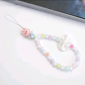 Phonestrap HP Korea 3d Coquatee Lucu || Gantungan Hp Labubu || Strap Phone Flower Mutiara Butterfly Crystal Bracelet