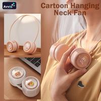 Gambar Avvic Kipas Angin Leher DQ210A Portable Cartoon Hanging Neck Fan Rechargeable Foldable Air Cooling Fan Pink White Green - DQ229-White dari Avvic Kota Administrasi Jakarta Utara 3 Tokopedia