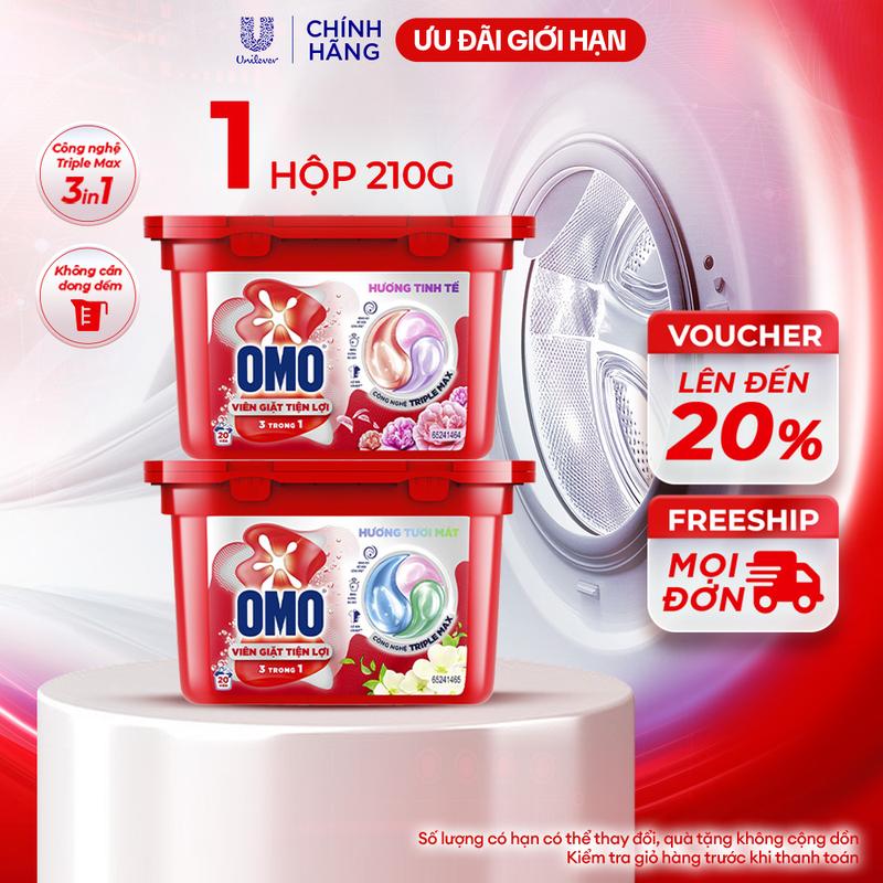 Hộp Viên Giặt Tiện Lợi OMO 210g