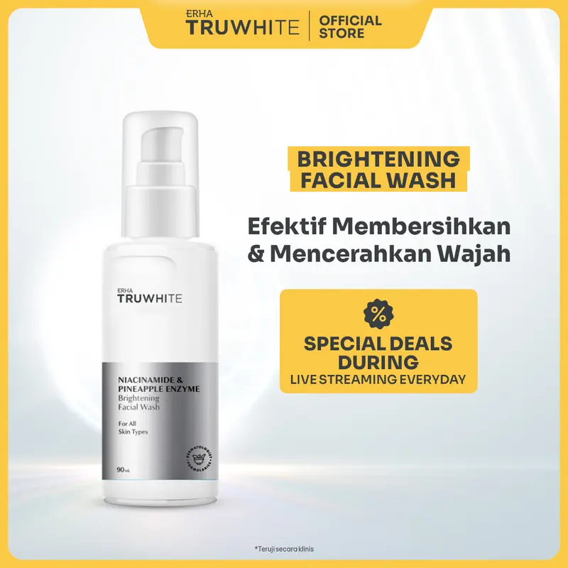 ERHA Truwhite Niacinamide & Pineapple Enzyme Brightening Facial Wash - Sabun Pencerah Wajah 0