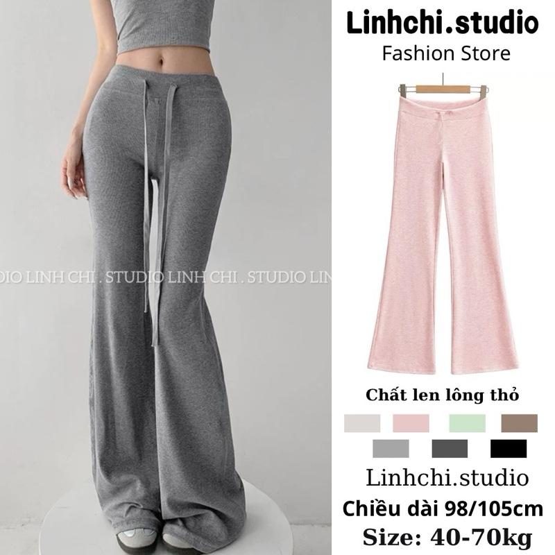 CÓ DÁNG NẤM Quần ống loe mã 722 chất len lông thỏ mịn co dãn tốt cạp liền tôn dáng_Linhchi.studio