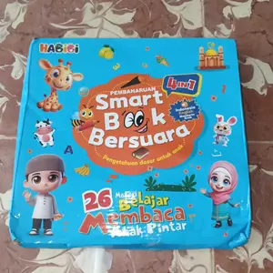 Habibi Buku Edukasi Elektronik 4-in-1 Bersuara - Belajar 4 Bahasa (Inggris, Mandarin, Indonesia,Arab) | Mainan Edukasi Interaktif untuk Pemula, 26 Materi & Lagu