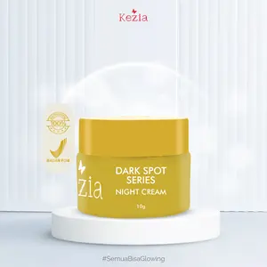 KEZIA Beauty Night Cream Dark Spot 10gr Krim Malam Menyamarkan Kerutan Mencerahkan Kulit Wajah dengan Olive Oil Lactic Acid BPOM Halal