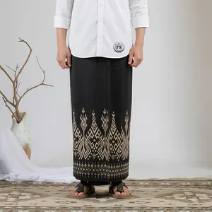 AT-THAR Sarung Batik Rinjani Rayon Premium Halus Adem Busana Muslim Santri Pria Dan Putri Asli Pekalongan