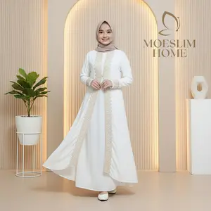 Zahra Kids Gamis Abaya Anak Perempuan Terbaru 2026 Usia 8-16 Tahun Baju Muslim Ceruty Babydoll Variasi Renda Bunga Gamis Lebaran Putih Hitam Mahogany Burgundy Panjang