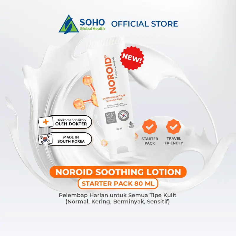 Noroid Soothing Lotion Pelembap Moisturizer Harian Untuk Semua Tipe Kulit (Normal, Kering, Berminyak, Sensitif) - [Starter Pack 80ml] 0