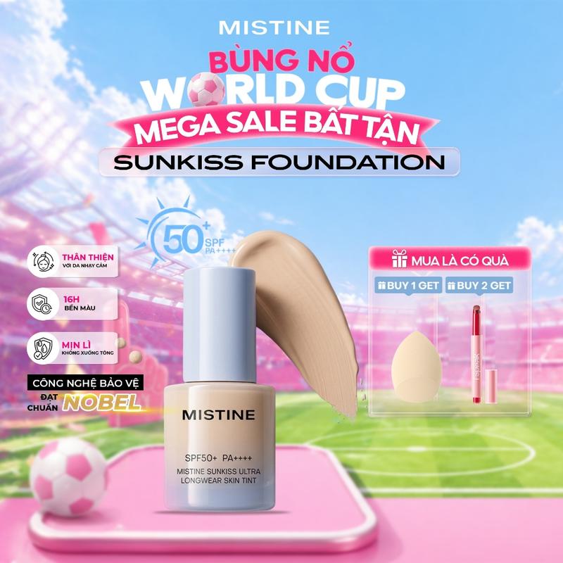 TOP Kem nền chống nắng lâu trôi MISTINE Kem nền chống nắng SPF50 + PA + + + + 30g