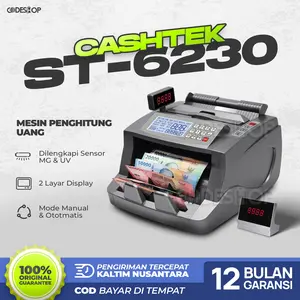 Mesin Penghitung Deteksi Hitung Uang Cashtek ST6230 Sensor UV MG Money Bill Counter ST-6230