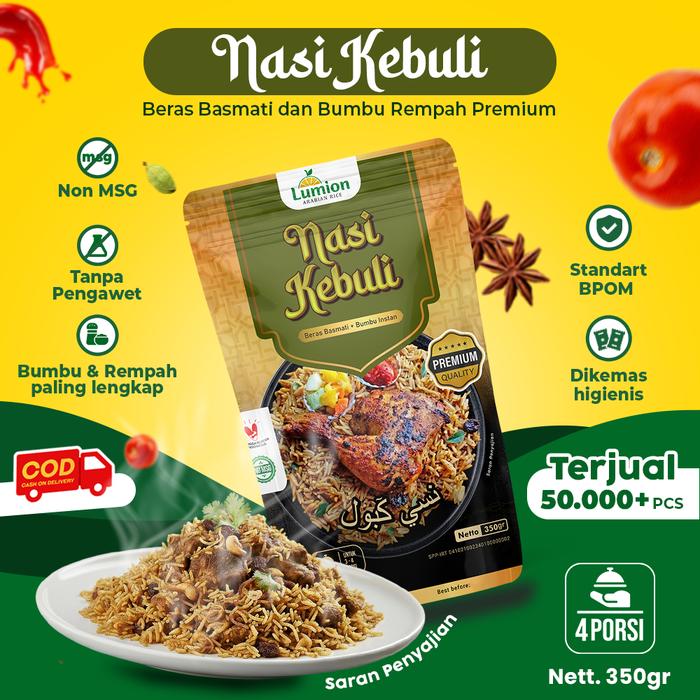 Gambar [Lumion Food] Nasi Kebuli Instan Premium 350gr biryani mandhi kebuli kabsah beras india arab 350g Rice  Makanan dari Lumion Food Kota Administrasi Jakarta Pusat Tokopedia