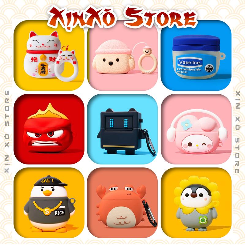Vỏ ốp Airpod Case Airpod 2 3 4 Pro Pro 2 bảo vệ tai nghe cao cấp kèm móc treo - XỊN XÒ Store