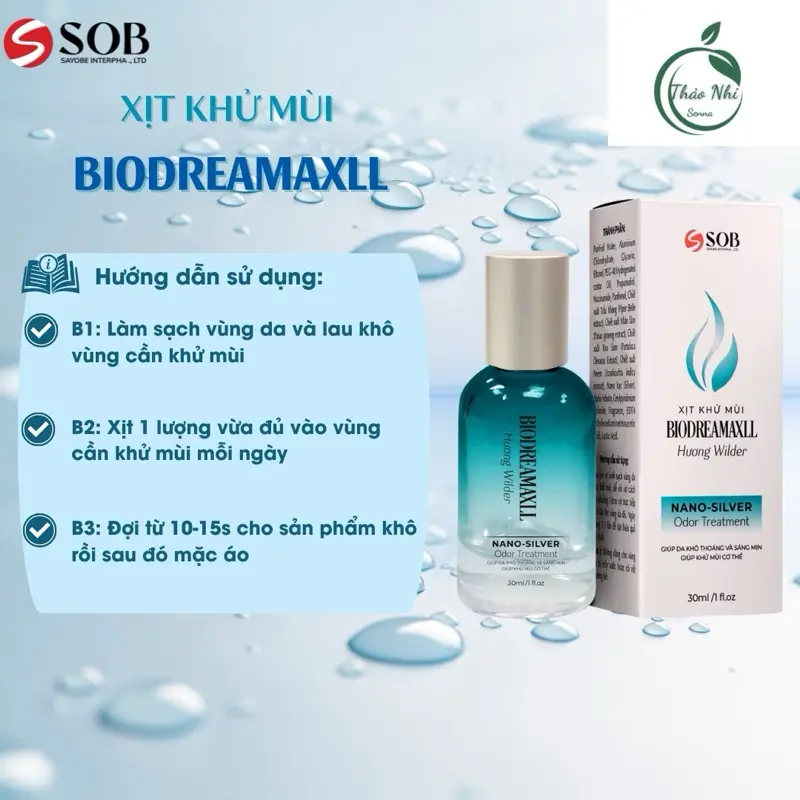 [COMBO 2 CHAI ] XIT KHỬ MÙI HÔI NÁCH ,HÔI CHÂN, 30ml giúp ngăn tiết mồ hôi xitthombody 2