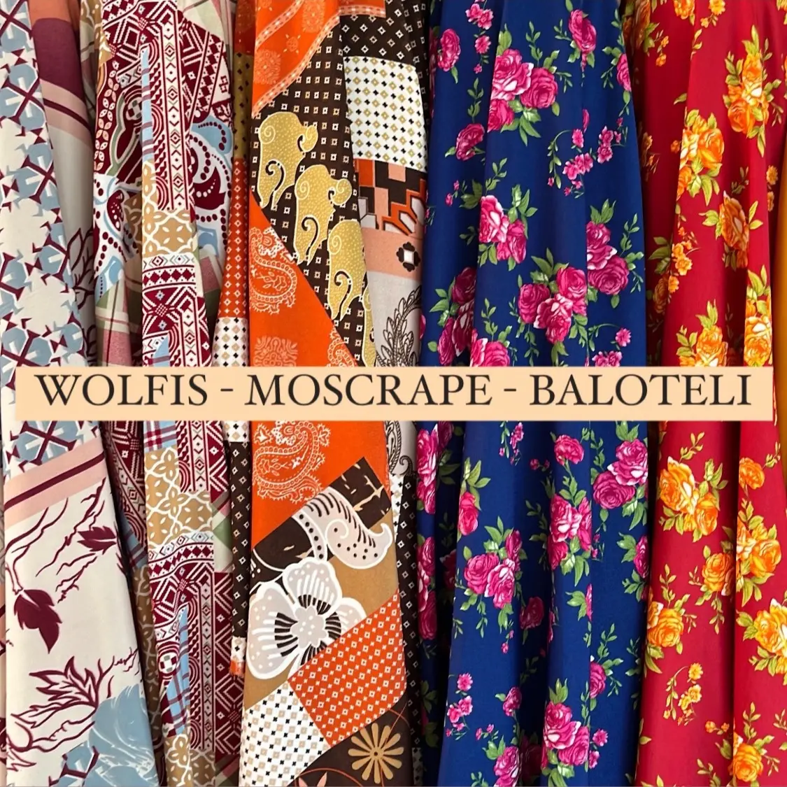 Kain Motif Wolfis - Harga Per Setengah Meter (0.50 m) - Lebar 1,5 - Baju, Dress, Gamis