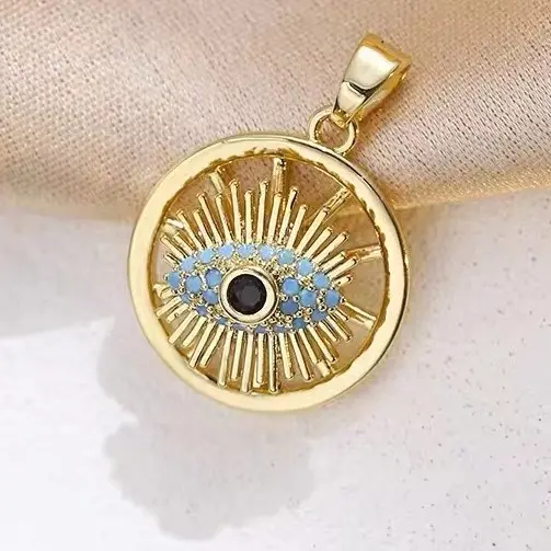 Kalung Batu Mata Kucing Elegan Bentuk Mata dengan Tali Rantai Berlapis Logam - Chain 2