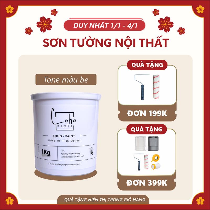  Sơn tường tone màu be | Lon sơn 1kg - Sơn nước nội thất cao cấp Loho-paint với các tone màu be 