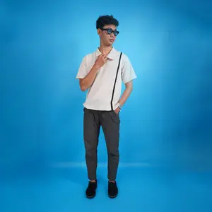 OUSE Naren Pria Lengan Pendek Reguler Fit Bahan Knit Premium Anti Kusut Bahan Halus Adem Casual Polo Basic Baju Cowok Kerah Keren