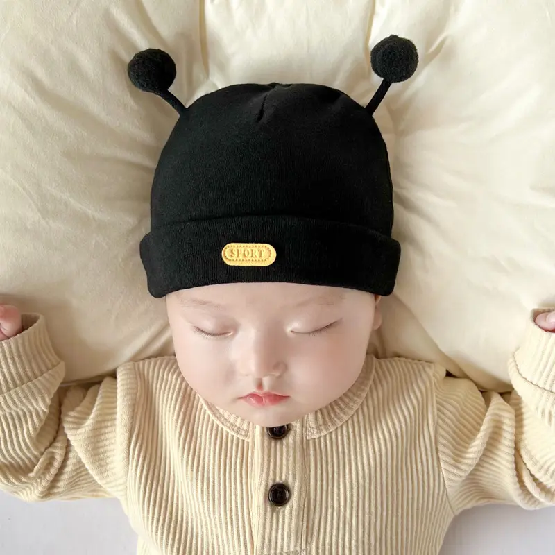 Mũ Sơ Sinh, Chất Liệu Bông Mềm, Thiết Kế Hình Ong Hoạt Hình Dễ Thương, Mũ Len Cho Em Bé, Ấm Áp Mùa Thu Đông, Thích Hợp Cho Bé Trai Và Bé Gái Trẻ Sơ Sinh, Mũ 1