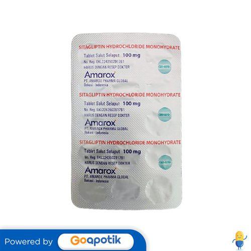 SITAGLIPTIN HYDROCHLORIDE MONOHYDRATE AMAROX 100 MG BLISTER 14 TABLET