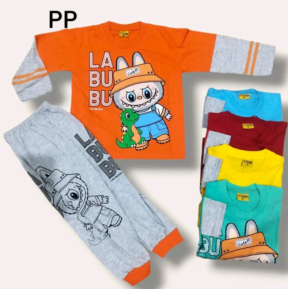 Setelan Anak Bubu Kaos dan Celana BerSablon 2-10 Tahun - Parsel, Laki Laki Perempuan Bayi