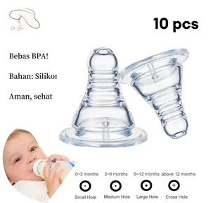 ANGEL MOMMY 10 PCS Dot Bayi Bahan PP Food Grade Dot Bayi Silikon Anti Gigitan Lembut XNZ Aksesori Dot Dan Botol