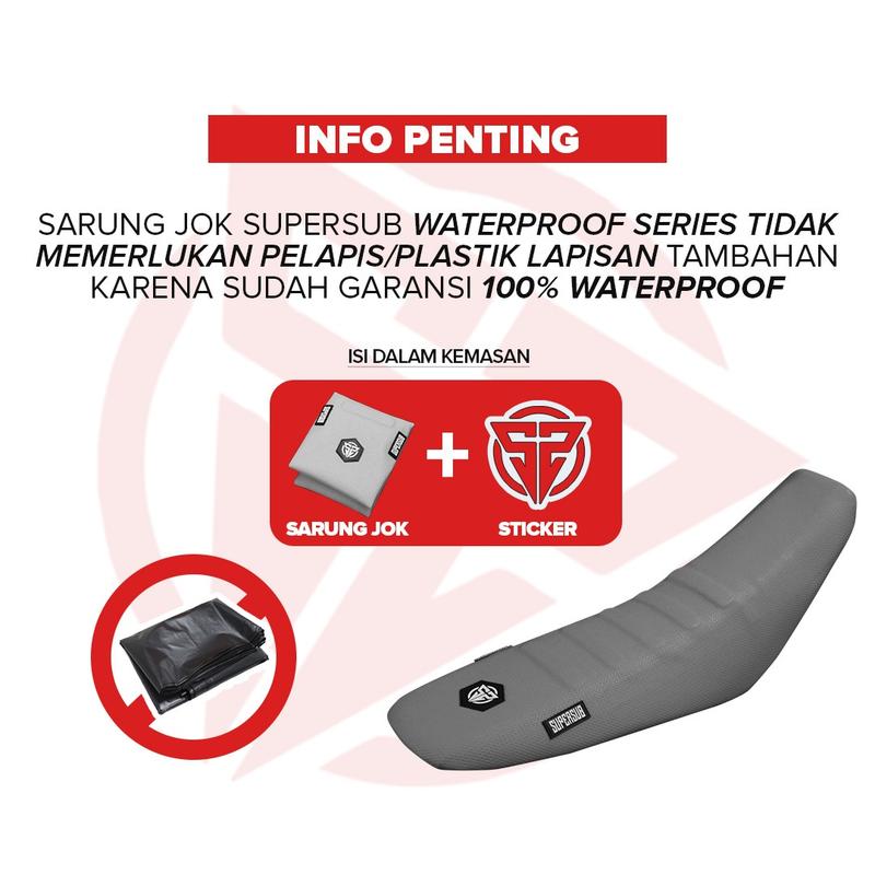 Seat Cover jok Bungkus Jok Sarung Jok Kulit Jok Trail Supemoto Merah Red SuperSub Waterproof Anti Air Untuk CRF KLX Dtracker WR Motor Motorcycle Supermoto 1