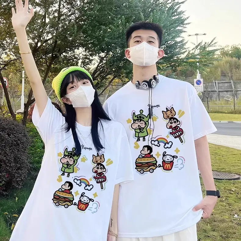 Áo Thun ngắn Tay Mùa Hè, Thiết Kế Cặp Đôi Độc Đáo Thương Hiệu Thời Trang Nữ, Cảm Giác Cao Cấp, In Sáng Tạo, Phong Cách Hàn Quốc, Dáng Rộng Vừa Vặn, Làm Bằng Bông